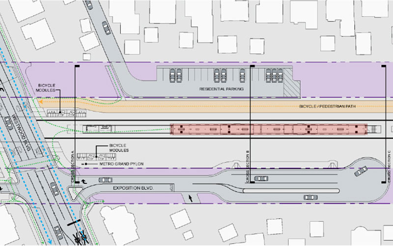 Westwood Expo station plan
